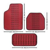 Universal JDM Bride Racing Set of Red/Black 5PCS Hybrid Fabric Floor Mats with Seat Belt Covers