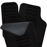 Universal JDM Bride Racing Fabric Black Hybrid Floor Mats Interior Carpets 5PCS