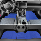 Universal JDM Bride Racing Set of Blue 5PCS Hybrid Fabric Floor Mats with Seat Belt Covers