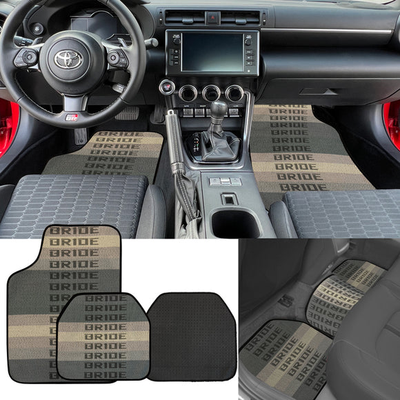 Universal JDM Bride Racing Fabric Gradation Hybrid Floor Mats Interior Carpets 5PCS