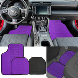 Universal JDM Bride Racing Set of Purple 5PCS Hybrid Fabric Floor Mats with Seat Belt Covers