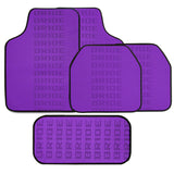 Universal JDM Bride Racing Set of Purple 5PCS Hybrid Fabric Floor Mats with Seat Belt Covers