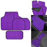 Universal JDM Bride Racing Set of Purple 5PCS Hybrid Fabric Floor Mats with Seat Belt Covers