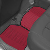 Universal JDM Bride Racing Set of Red 5PCS Hybrid Fabric Floor Mats with Seat Belt Covers