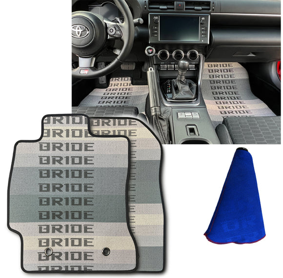 Bride Racing Set Fabric Floor Mats Carpets for 13-20 Scion FRS/Subaru BRZ/ Toyota 86 with Blue Shift Boot Cover