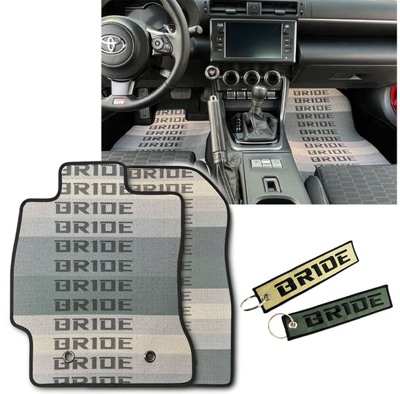 Bride Racing Set Fabric Floor Mats Carpets for 13-20 Scion FRS/Subaru BRZ/ Toyota 86 with Keychain Tags