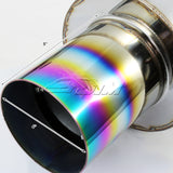 4" Rainbow Tip Muffler Stainless Steel Catback Exhaust System For 2001 2002 2003 2004 2005 Honda Civic EX 2DR / 4DR 1.7L