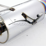 4" Rainbow Tip Muffler Stainless Steel Catback Exhaust System For 2001 2002 2003 2004 2005 Honda Civic EX 2DR / 4DR 1.7L