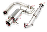 For 2000 2001 2002 2003 2004 2005 Eclipse 4Cyl Stainless Steel 4" Tip T304 Catback Exhaust Muffler 2.25" Inlet