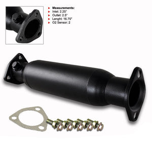 For 1996 1997 1998 1999 2000 Honda Civic Black T-304 Stainless Exhaust High Flow Test Pipe Cat