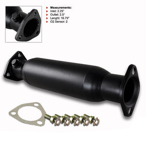 For 1988 - 2000 Honda Civic Black T-304 Stainless Exhaust High Flow Test Pipe Cat