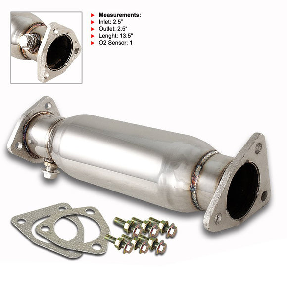 For 1992 1993 1994 1995 1996 1997 1998 1999 2000 2001 Honda Prelude T304 Stainless Exhaust High Flow Test Pipe Cat