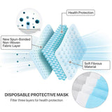 50 PCS Face Mask Non Medical Surgical Disposable 3Ply Earloop Mouth Cover - Blue (with Box)