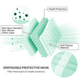 100 PCS Face Mask Non Medical Surgical Disposable 3Ply Earloop Mouth Cover - Green (with Box)