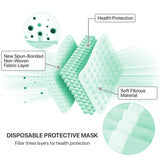 50 PCS Face Mask Non Medical Surgical Disposable 3Ply Earloop Mouth Cover - Green (with Box)