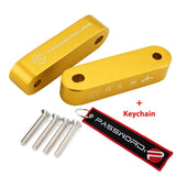 Password JDM Gold Combo Hood Vent Spacer Risers with Keychain For 90-01 Integra 88-15 Civic