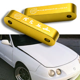 Password JDM Gold Combo Hood Vent Spacer Risers with Keychain For 90-01 Integra 88-15 Civic
