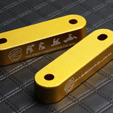 Gold Combo Password JDM Hood Vent Spacer Risers with Keychain For 90-01 Integra 88-15 Civic