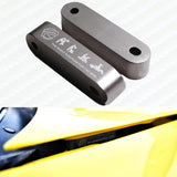 Password JDM Gun Metal Combo Hood Vent Spacer Risers with Keychain For 90-01 Integra 88-15 Civic