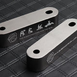 Gun Metal Combo Password JDM Hood Vent Spacer Risers with Keychain For 90-01 Integra 88-15 Civic