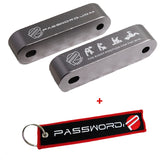 Password JDM Gun Metal Combo Hood Vent Spacer Risers with Keychain For 90-01 Integra 88-15 Civic