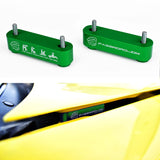 Password JDM Green Combo Hood Vent Spacer Risers with Keychain For 90-01 Integra 88-15 Civic
