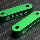 Green Combo Password JDM Hood Vent Spacer Risers with Keychain For 90-01 Integra 88-15 Civic