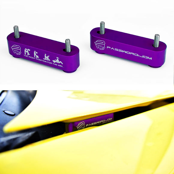 1 Set Purple Password JDM Hood Vent Spacer Risers 90-01 Integra / 88-00 Civic New