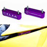 Purple Combo Password JDM Hood Vent Spacer Risers with Keychain For 90-01 Integra 88-15 Civic