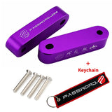 Purple Combo Password JDM Hood Vent Spacer Risers with Keychain For 90-01 Integra 88-15 Civic