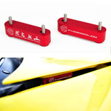 Red Combo Password JDM Hood Vent Spacer Risers with Keychain For 90-01 Integra 88-15 Civic