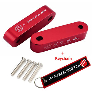 Red Combo Password JDM Hood Vent Spacer Risers with Keychain For 90-01 Integra 88-15 Civic