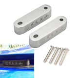 Password JDM Silver Combo Hood Vent Spacer Risers with Keychain For 90-01 Integra 88-15 Civic