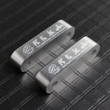 Silver Combo Password JDM Hood Vent Spacer Risers with Keychain For 90-01 Integra 88-15 Civic