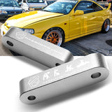 Silver Combo Password JDM Hood Vent Spacer Risers with Keychain For 90-01 Integra 88-15 Civic