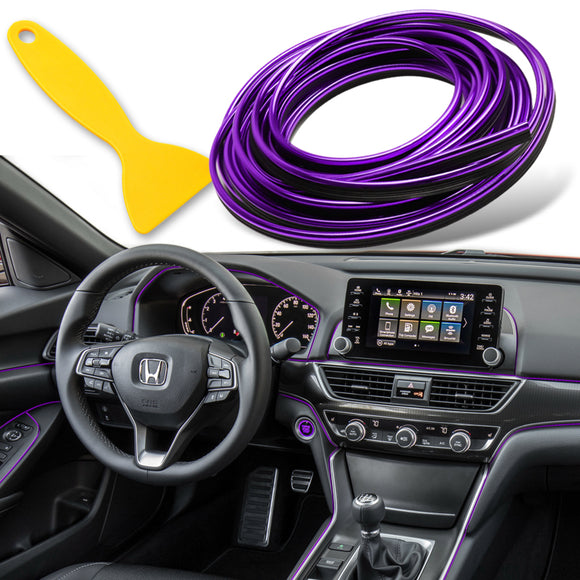 Purple Interior Edge Gap Line Moulding Trim Molding Strip Auto Car Décor - 16.4 ft
