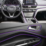Purple 16.4 ft Interior Edge Gap Line Moulding Trim Molding Strip & Rim Protector Set Auto Car Décor