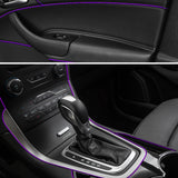 Purple 32.8 ft Interior Edge Gap Line Moulding Trim Molding Strip & Black Rim Protector Set Auto Car Décor