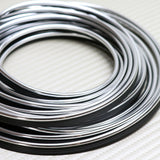 Silver 16.4 ft Interior Edge Gap Line Moulding Trim Molding Strip & Neon Green Rim Protector Set Auto Car Décor