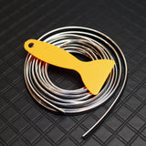 Silver Interior Edge Gap Line Moulding Trim Molding Strip Auto Car Décor - 16.4 ft