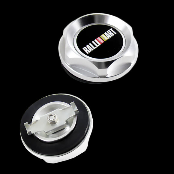 Ralliart SILVER Racing Engine Oil Cap Oil Fuel Filler Cover Cap For Mitsubishi