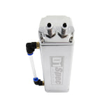 Silver 0.7L 10mm Square Billet Aluminum Engine Oil Catch Tank Can Reservoir D1 SPEC
