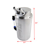 Brand New 0.7L 10mm Round Silver Billet Aluminum Engine Oil Catch Tank Reservoir