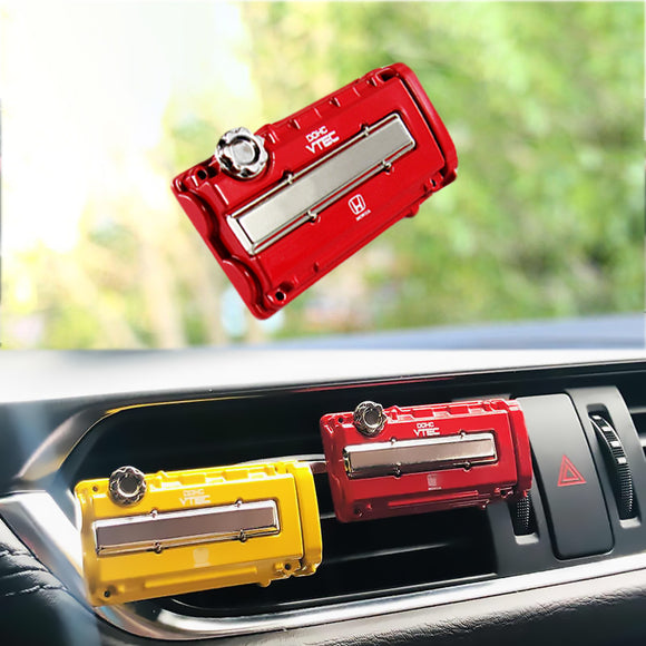 Honda Stainless Steel VTEC Valve Cover Red Car Vent Clip Air Freshener Kit - Ocean Scent