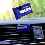 NISSAN Stainless Steel Engine Valve Cover Blue Car Vent Clip Air Freshener Kit - COLOGNE Scent