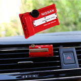 NISSAN Stainless Steel Engine Valve Cover Red Car Vent Clip Air Freshener Kit - Lemon Scent