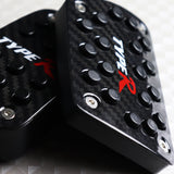 Honda Type R Set of High Quality Real Carbon Fiber Brake Pedal Pads with Anti Skid Aluminum Floor Mat