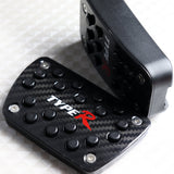 Honda Type R Set of High Quality Real Carbon Fiber Brake Pedal Pads with Anti Skid Aluminum Floor Mat
