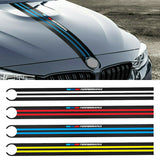 BMW 3 5 7 M3 M4 M5 Carbon Fiber 5D Blue Car Hood Vinyl Sticker Performance Stripe Decal