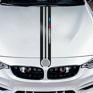 BMW 3 5 7 M3 M4 M5 Carbon Fiber 5D Car Hood Vinyl Sticker Performance Stripe Decal